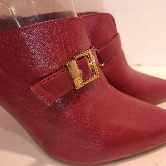 VINCE CAMUTO VP-Maskelynn Sz 7.5US/39EU Maroon Leather Pointy Toe High Heel Mule - Picture 6 of 14